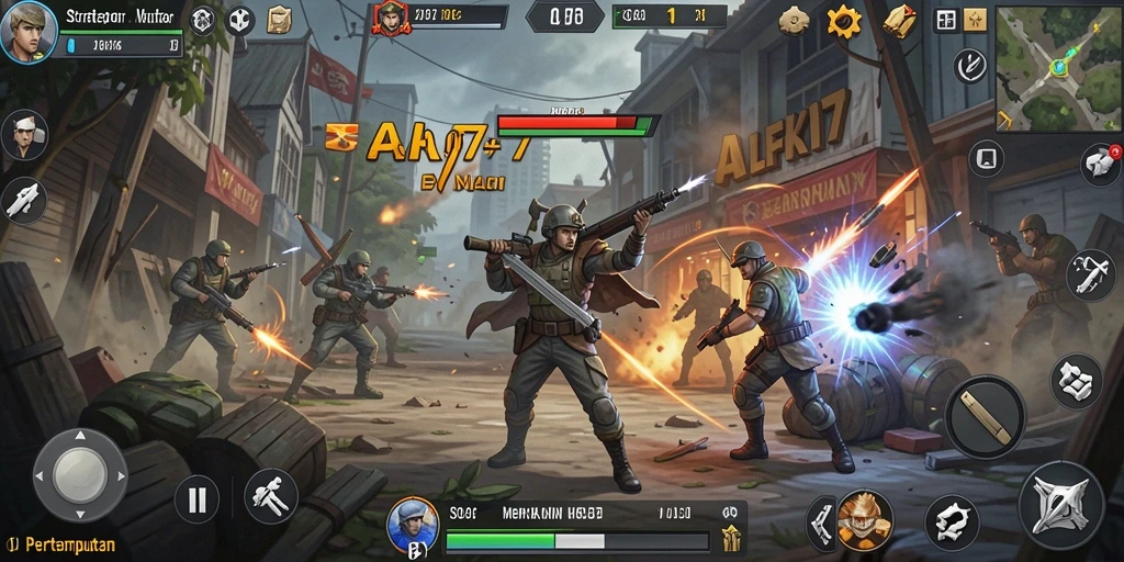 Tampilan gameplay strategis yang menegangkan di AFK77.