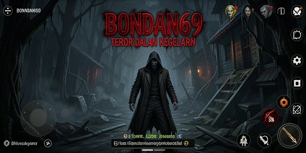 Tampilan gameplay mencekam dalam BONDAN69 saat menjelajahi kegelapan.