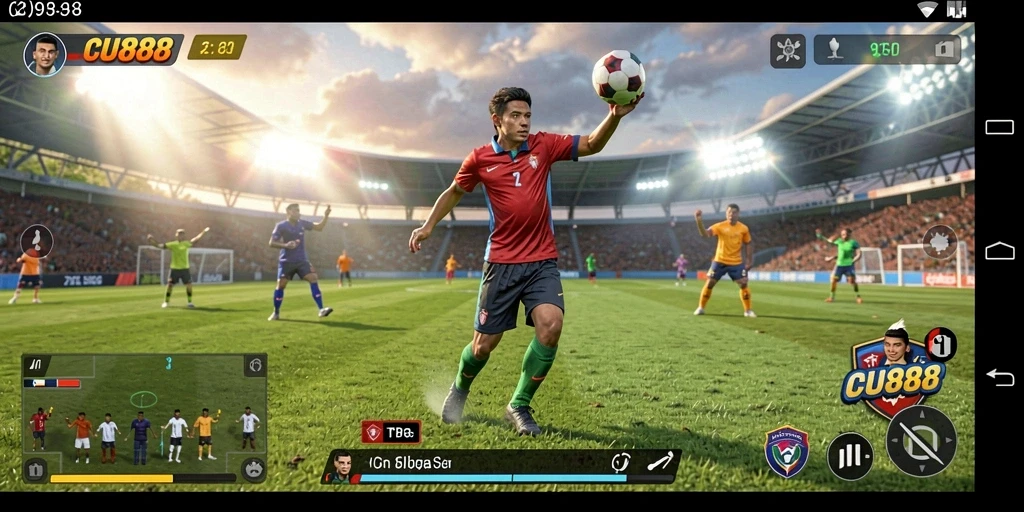 Tampilan gameplay CU888 yang mendebarkan dan penuh aksi olahraga.
