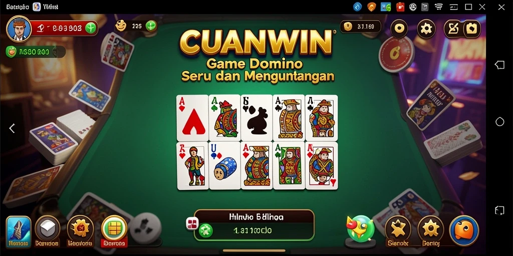 Tampilan menarik dan seru saat bermain domino di CUANWIN.