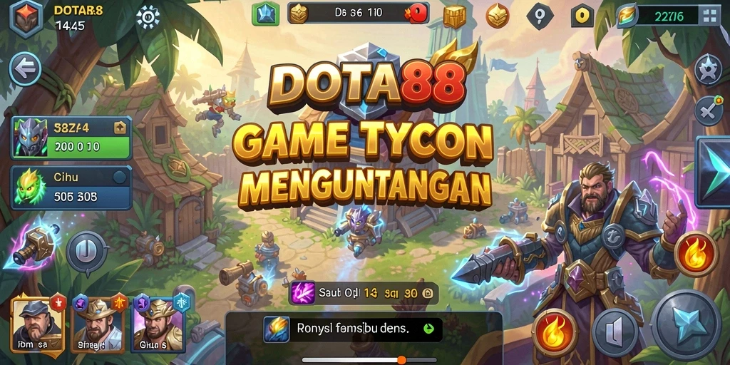Tampilan gameplay DOTA88 yang menampilkan manajemen bisnis yang mendebarkan.