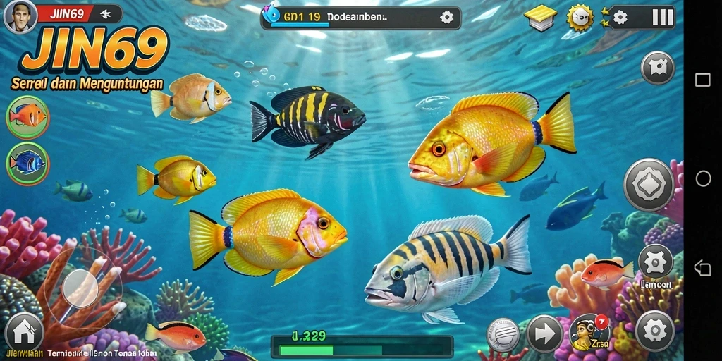 Screenshot gameplay JIN69 menampilkan aksi menembak ikan yang seru.
