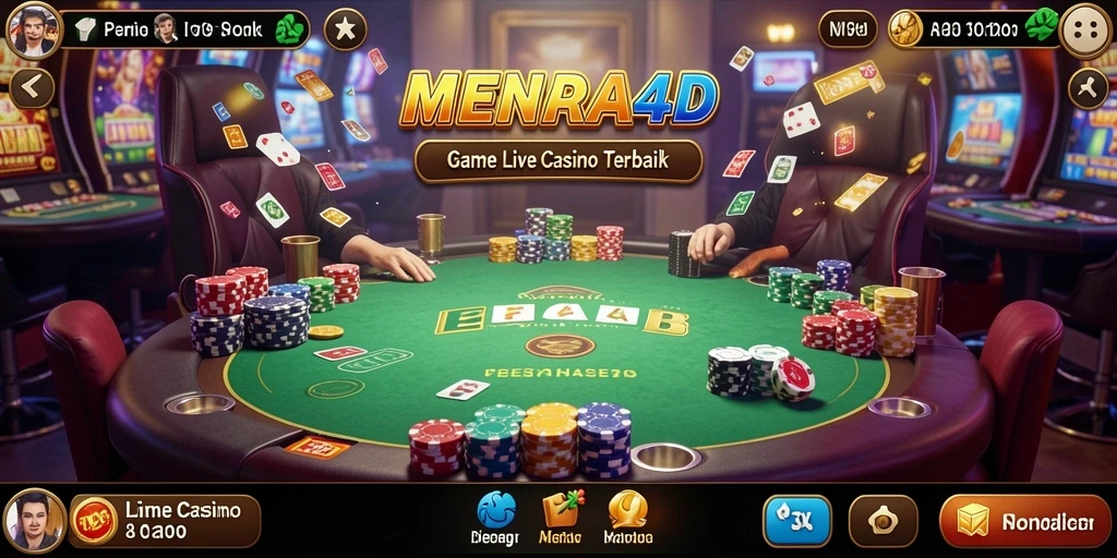 Tampilan gameplay Live Casino yang menarik dalam aplikasi MENARA4D.
