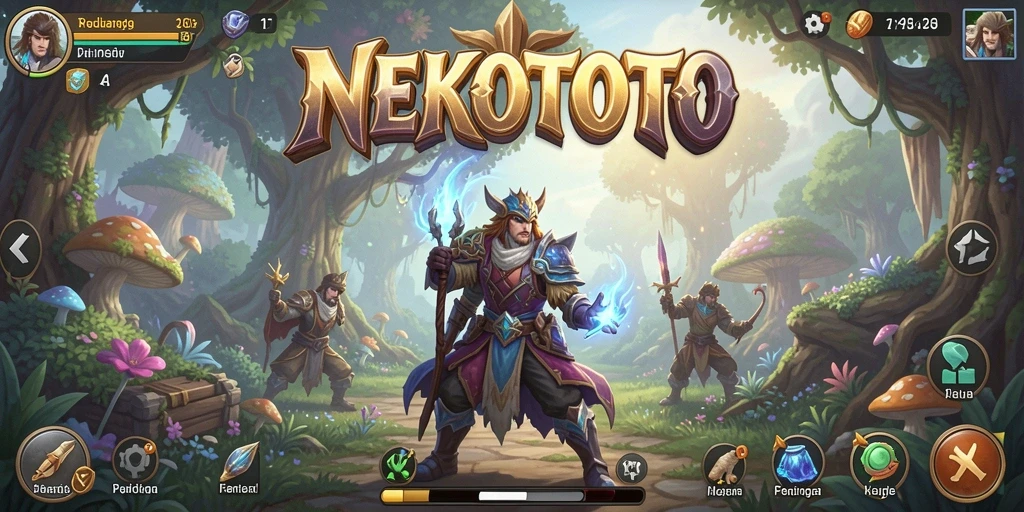 Gambaran menarik gameplay RPG di dunia fantasi NEKOTOTO.