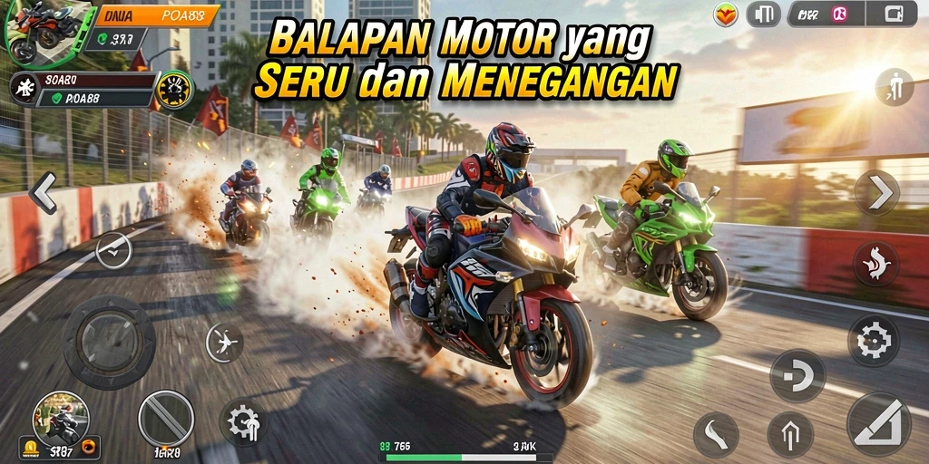 Gameplay seru balapan motor di POA88 yang menegangkan.
