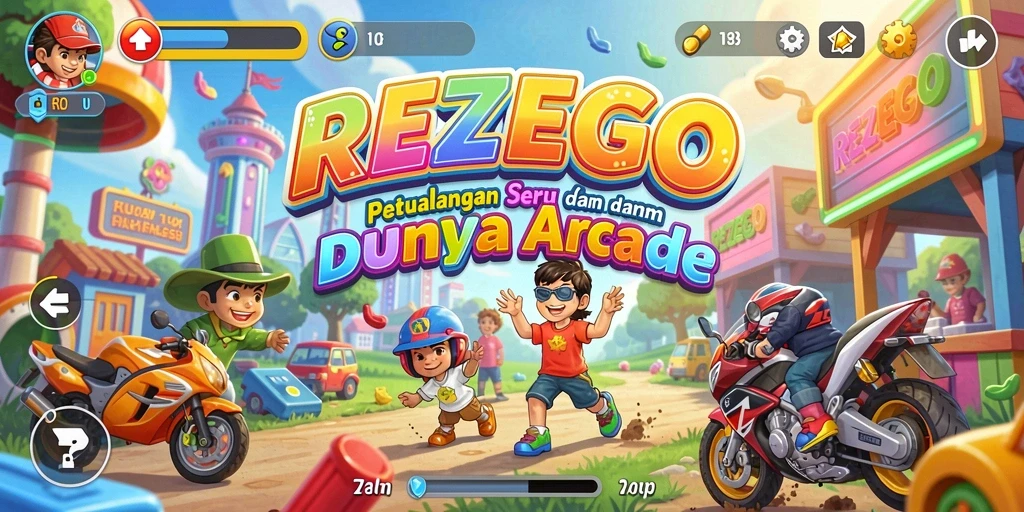 Screenshot gameplay REZEGO menampilkan aksi seru dalam permainan Arcade.