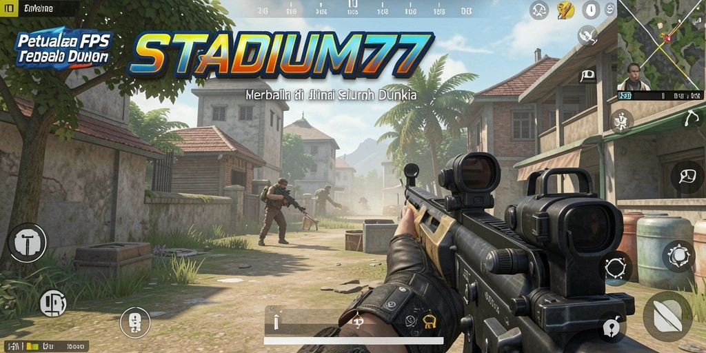 Screenshot menampilkan aksi seru dalam gameplay STADIUM77.